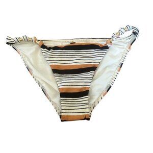 Striped Triangle Bikini Set With Metallic Accent Straps Womens Swimwear